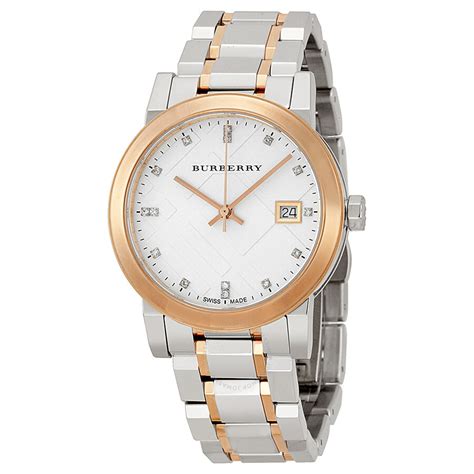 burberry silver dial two tone ladies watch bu9127|Burberry Silver Dial Two.